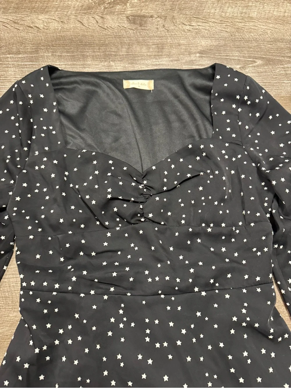 Altard State Long Sleeve Black Dress with White Stars Size Medium - Picture 3 of 8